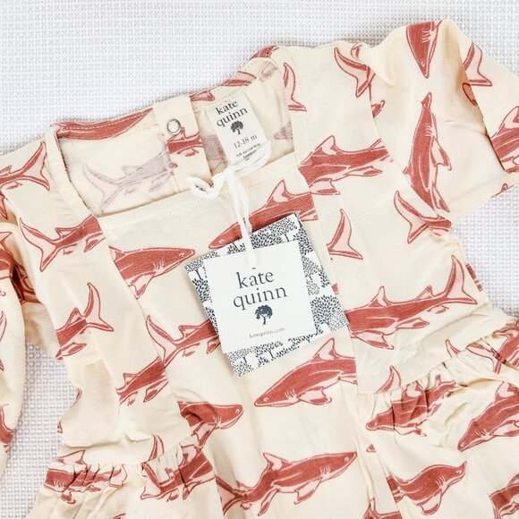 Kate Quinn LS Long Sleeve Ballerina Bubble Cedar Shark 12-18 Months Bamboo New - Picture 16 of 16